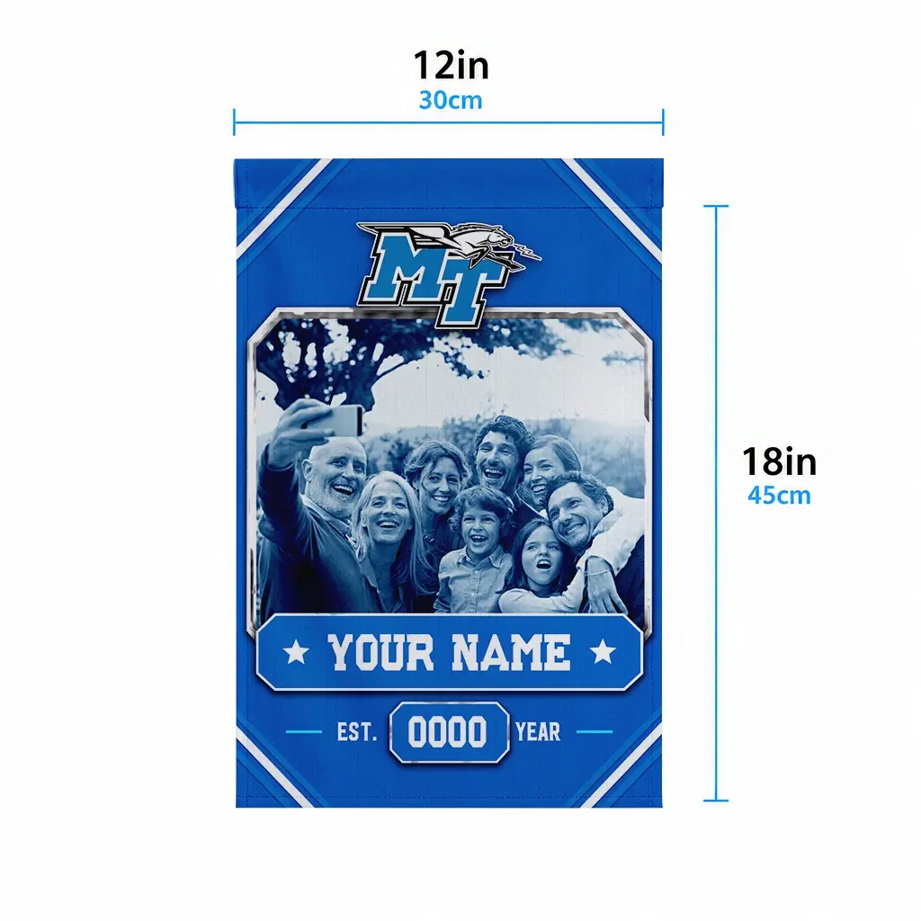 Middle Tennessee Blue Raiders Garden Flag Customized Photo Frame Blue High Quality Middle Tennessee Blue Raiders Garden Flag Customized Photo Frame Blue High Quality