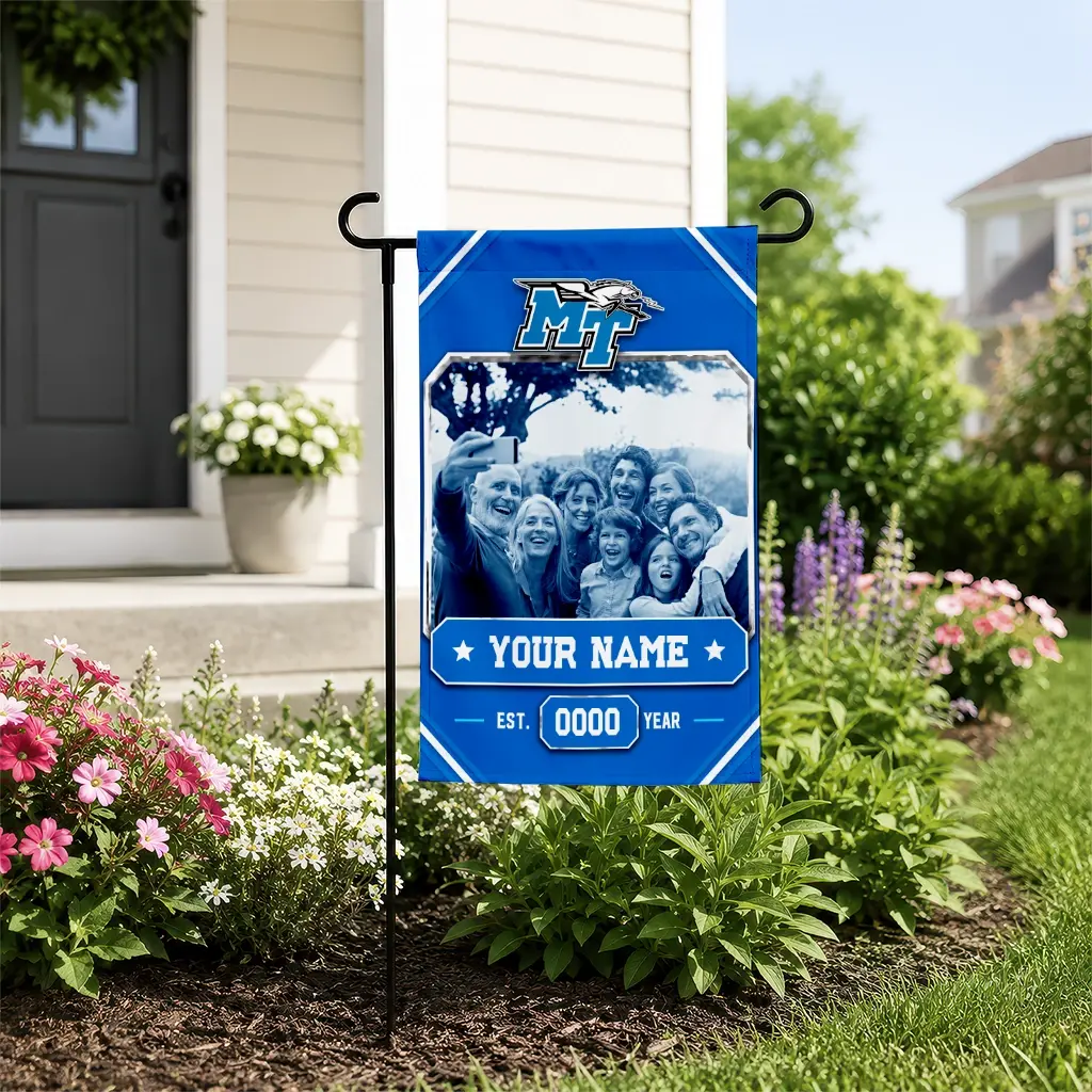 Middle Tennessee Blue Raiders Garden Flag Customized Photo Frame Blue New Arrival Middle Tennessee Blue Raiders Garden Flag Customized Photo Frame Blue New Arrival