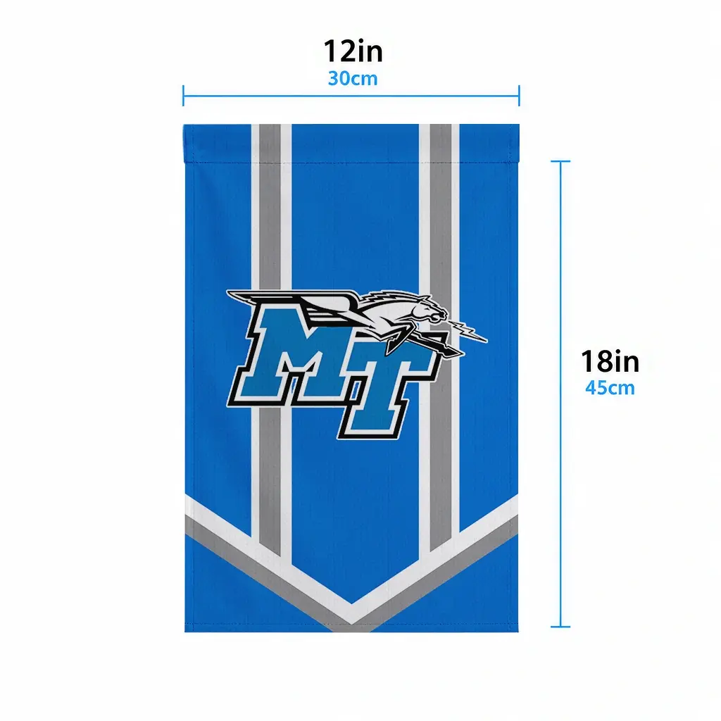Middle Tennessee Blue Raiders Garden Flag Personalized Chevron Stripes Blue High Quality Middle Tennessee Blue Raiders Garden Flag Personalized Chevron Stripes Blue High Quality