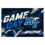 Middle Tennessee Blue Raiders House Flag Custom Action Streaks Blue Best Selling