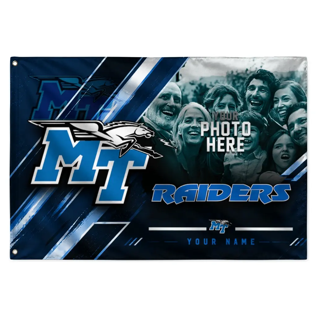 Middle Tennessee Blue Raiders House Flag Custom Diagonal Stripes Blue Best Selling Middle Tennessee Blue Raiders House Flag Custom Diagonal Stripes Blue Best Selling