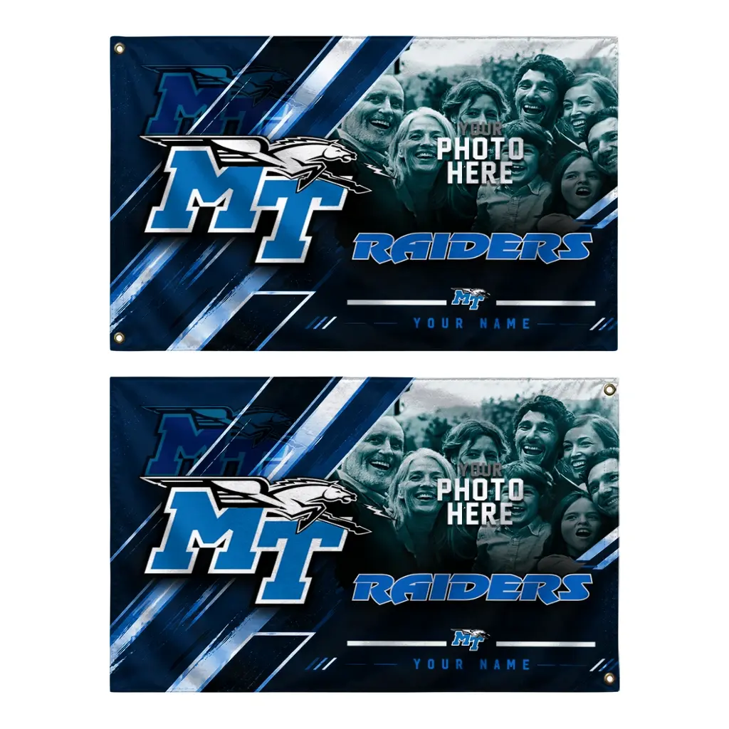 Middle Tennessee Blue Raiders House Flag Custom Diagonal Stripes Blue Fashion Forward Middle Tennessee Blue Raiders House Flag Custom Diagonal Stripes Blue Fashion Forward