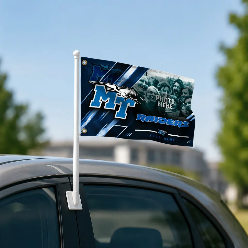 Middle Tennessee Blue Raiders House Flag Custom Diagonal Stripes Blue Latest Model Middle Tennessee Blue Raiders House Flag Custom Diagonal Stripes Blue Latest Model
