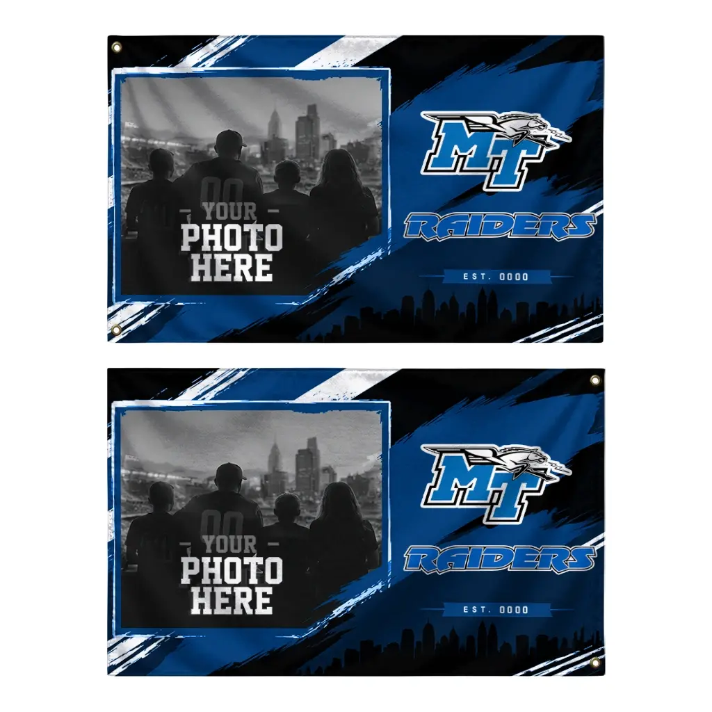 Middle Tennessee Blue Raiders House Flag Customized Framed Photo Blue Black Fashion Forward Middle Tennessee Blue Raiders House Flag Customized Framed Photo Blue Black Fashion Forward