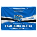 Middle Tennessee Blue Raiders House Flag Personalized Brushed Streaks Blue Best Selling