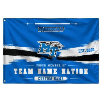 Middle Tennessee Blue Raiders House Flag Personalized Brushed Streaks Blue Best Selling
