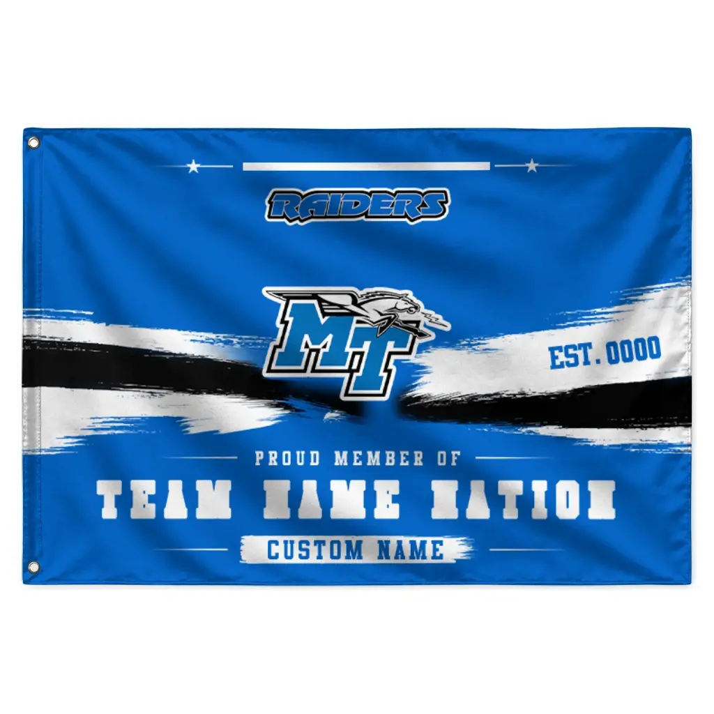 Middle Tennessee Blue Raiders House Flag Personalized Brushed Streaks Blue Best Selling Middle Tennessee Blue Raiders House Flag Personalized Brushed Streaks Blue Best Selling