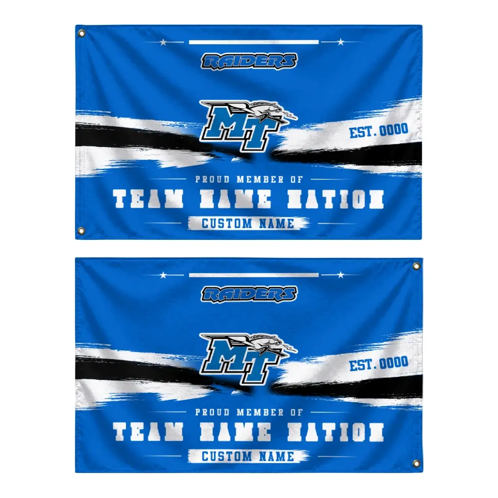 Middle Tennessee Blue Raiders House Flag Personalized Brushed Streaks Blue Fashion Forward Middle Tennessee Blue Raiders House Flag Personalized Brushed Streaks Blue Fashion Forward