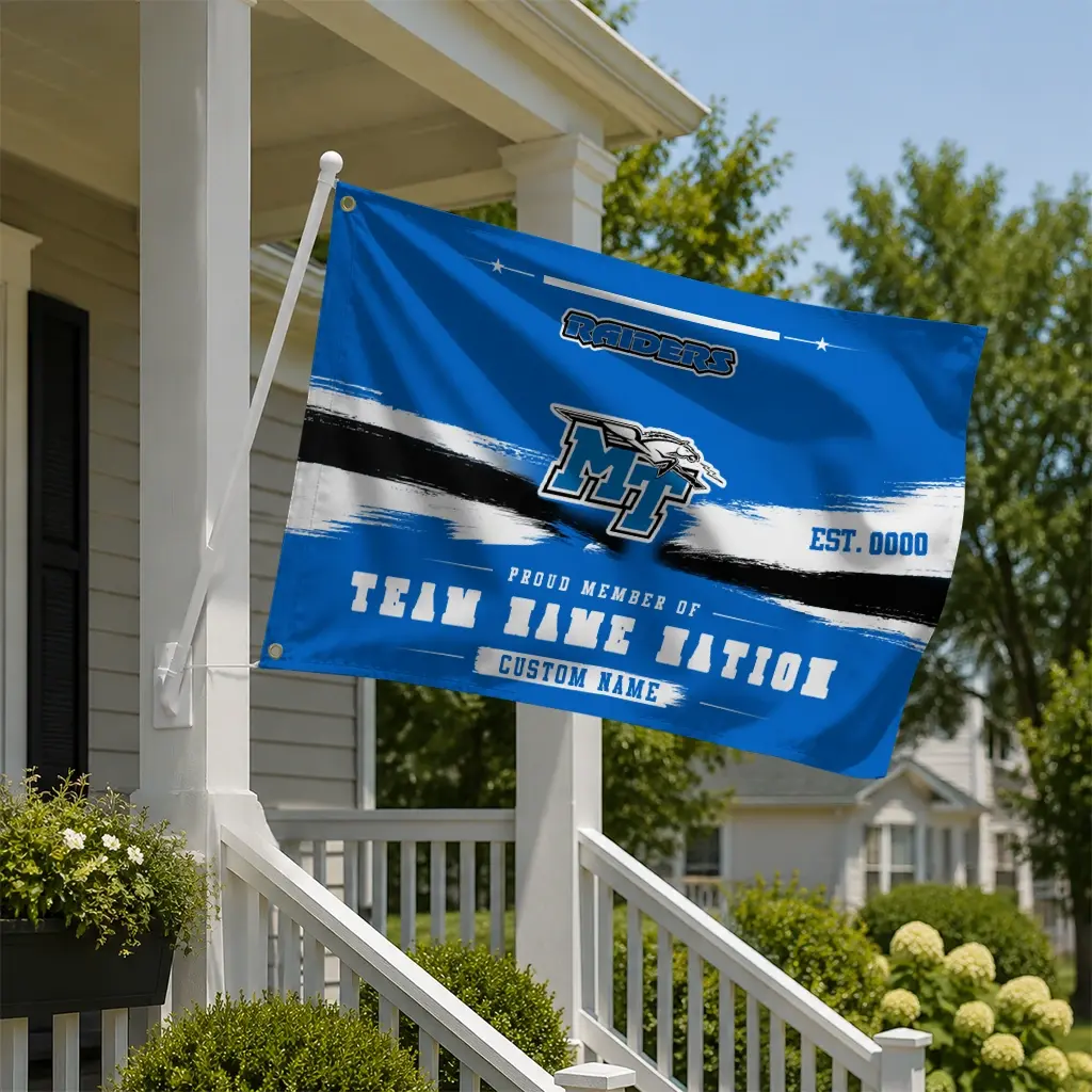 Middle Tennessee Blue Raiders House Flag Personalized Brushed Streaks Blue New Arrival Middle Tennessee Blue Raiders House Flag Personalized Brushed Streaks Blue New Arrival
