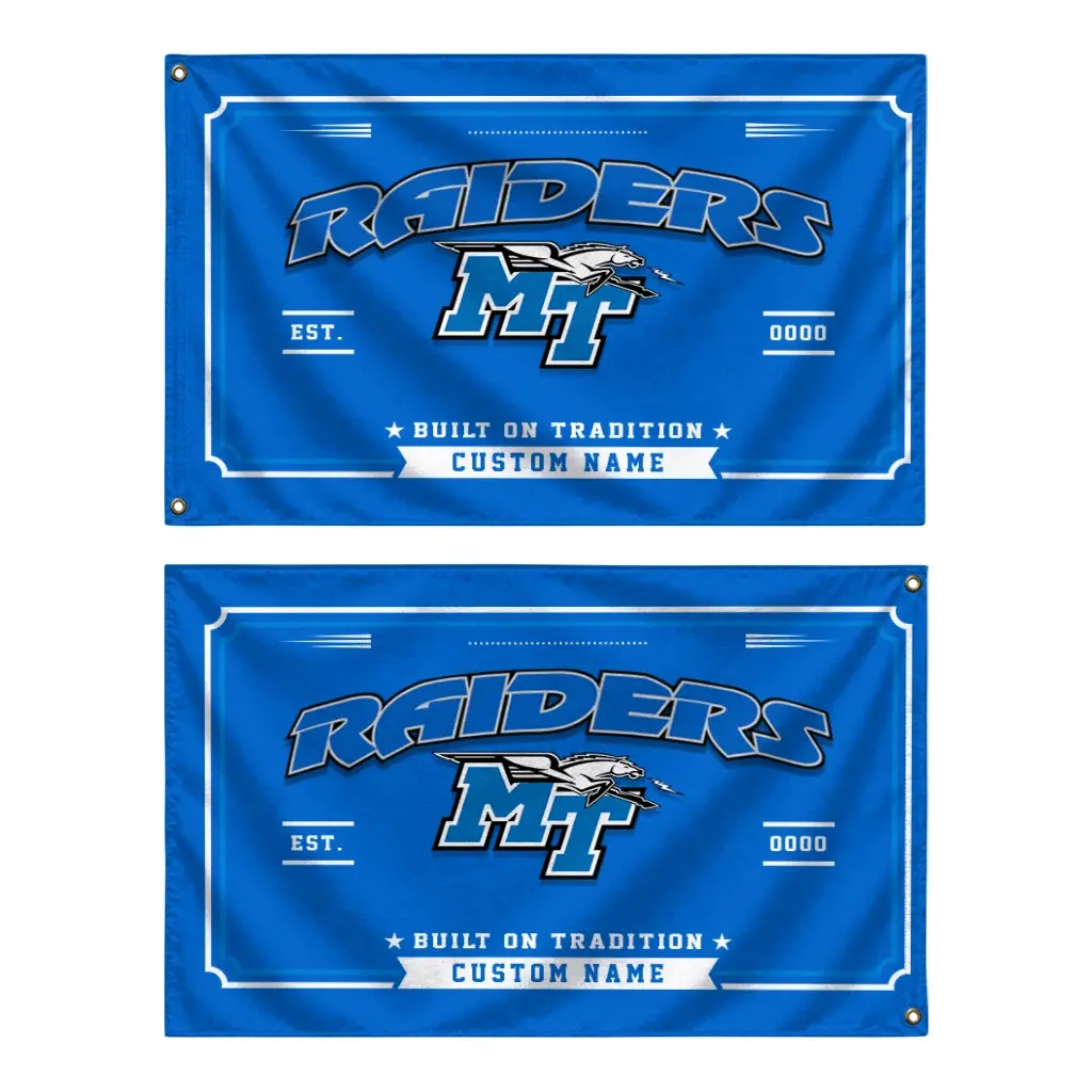Middle Tennessee Blue Raiders House Flag Personalized Ornate Border Blue Fashion Forward Middle Tennessee Blue Raiders House Flag Personalized Ornate Border Blue Fashion Forward