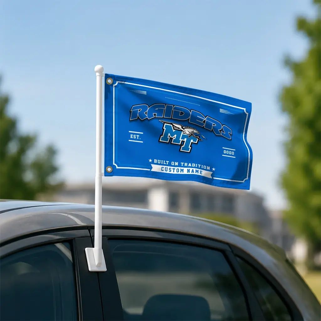 Middle Tennessee Blue Raiders House Flag Personalized Ornate Border Blue Latest Model Middle Tennessee Blue Raiders House Flag Personalized Ornate Border Blue Latest Model