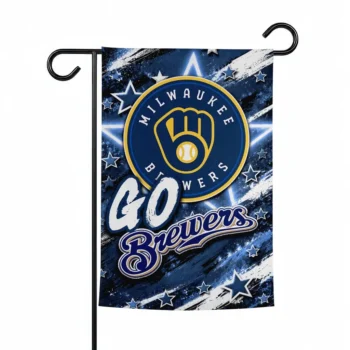Milwaukee Brewers Garden Flag Custom Glowing Star Navy Blue Best Selling