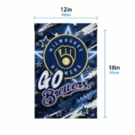Milwaukee Brewers Garden Flag Custom Glowing Star Navy Blue Best Selling