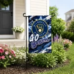 Milwaukee Brewers Garden Flag Custom Glowing Star Navy Blue Best Selling