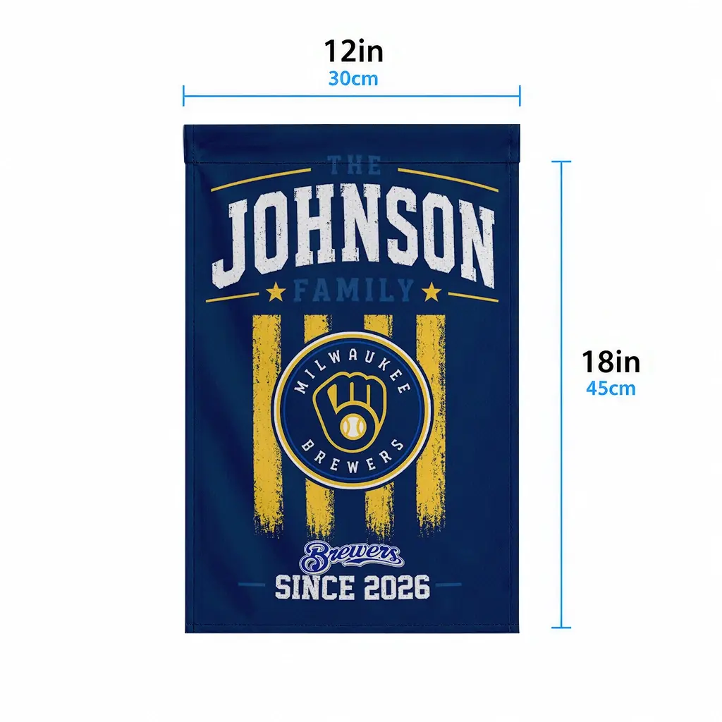 Milwaukee Brewers Garden Flag Customized Distressed Stripes Navy Blue High Quality Milwaukee Brewers Garden Flag Customized Distressed Stripes Navy Blue High Quality