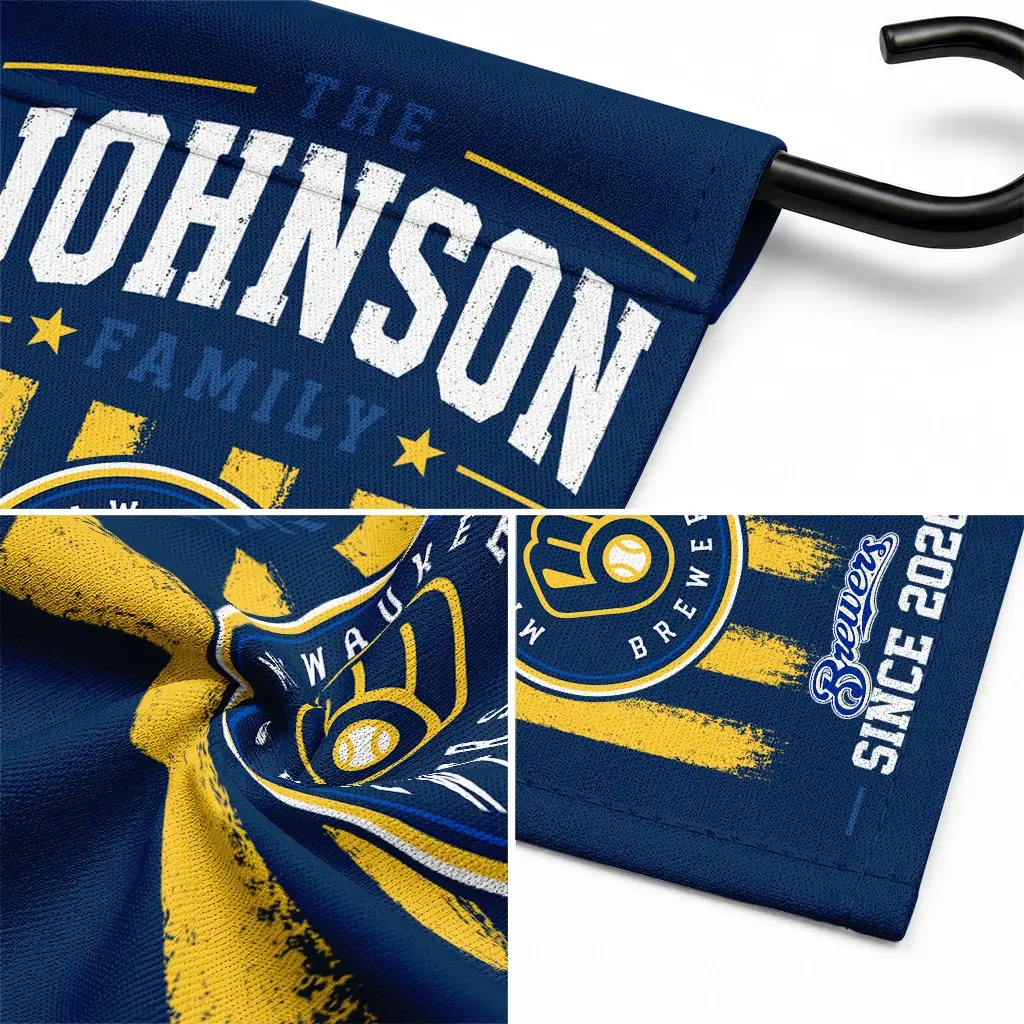Milwaukee Brewers Garden Flag Customized Distressed Stripes Navy Blue Latest Model Milwaukee Brewers Garden Flag Customized Distressed Stripes Navy Blue Latest Model