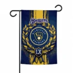 Milwaukee Brewers Garden Flag Customized Laurel Wreath Navy Blue Best Selling