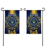 Milwaukee Brewers Garden Flag Customized Laurel Wreath Navy Blue Best Selling