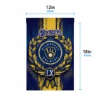 Milwaukee Brewers Garden Flag Customized Laurel Wreath Navy Blue Best Selling