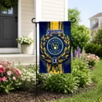 Milwaukee Brewers Garden Flag Customized Laurel Wreath Navy Blue Best Selling
