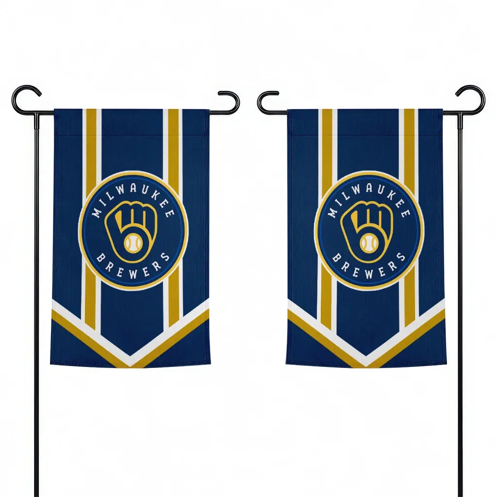 Milwaukee Brewers Garden Flag Personalized Chevron Stripes Navy Blue Fashion Forward Milwaukee Brewers Garden Flag Personalized Chevron Stripes Navy Blue Fashion Forward