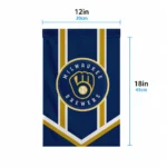 Milwaukee Brewers Garden Flag Personalized Chevron Stripes Navy Blue Best Selling