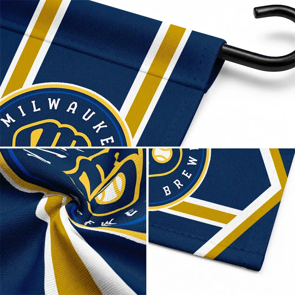 Milwaukee Brewers Garden Flag Personalized Chevron Stripes Navy Blue Latest Model Milwaukee Brewers Garden Flag Personalized Chevron Stripes Navy Blue Latest Model