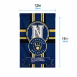 Milwaukee Brewers Garden Flag Personalized Circle Medallion Navy Blue Best Selling