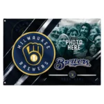 Milwaukee Brewers House Flag Custom Diagonal Stripes Navy Blue Best Selling