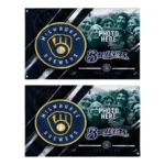 Milwaukee Brewers House Flag Custom Diagonal Stripes Navy Blue Best Selling