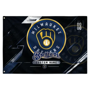 Milwaukee Brewers House Flag Customized Speed Slashes Navy Blue Best Selling
