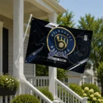 Milwaukee Brewers House Flag Customized Speed Slashes Navy Blue Best Selling