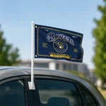 Milwaukee Brewers House Flag Personalized Ornate Border Navy Blue Best Selling