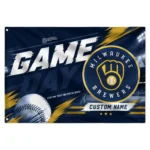 Milwaukee Brewers House Flag Personalized Tech Panels Navy Blue Best Selling
