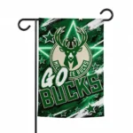 Milwaukee Bucks Garden Flag Custom Glowing Star Green Best Selling