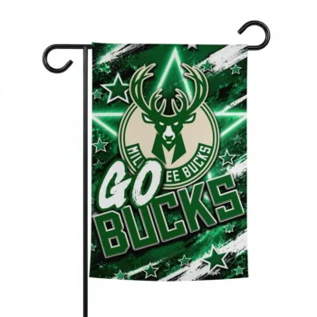Milwaukee Bucks Garden Flag Custom Glowing Star Green Best Selling