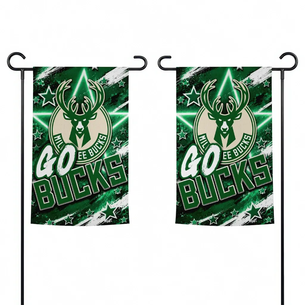 Milwaukee Bucks Garden Flag Custom Glowing Star Green Fashion Forward Milwaukee Bucks Garden Flag Custom Glowing Star Green Fashion Forward