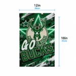 Milwaukee Bucks Garden Flag Custom Glowing Star Green Best Selling
