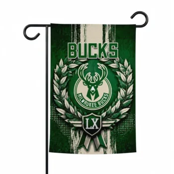 Milwaukee Bucks Garden Flag Customized Laurel Wreath Green Best Selling