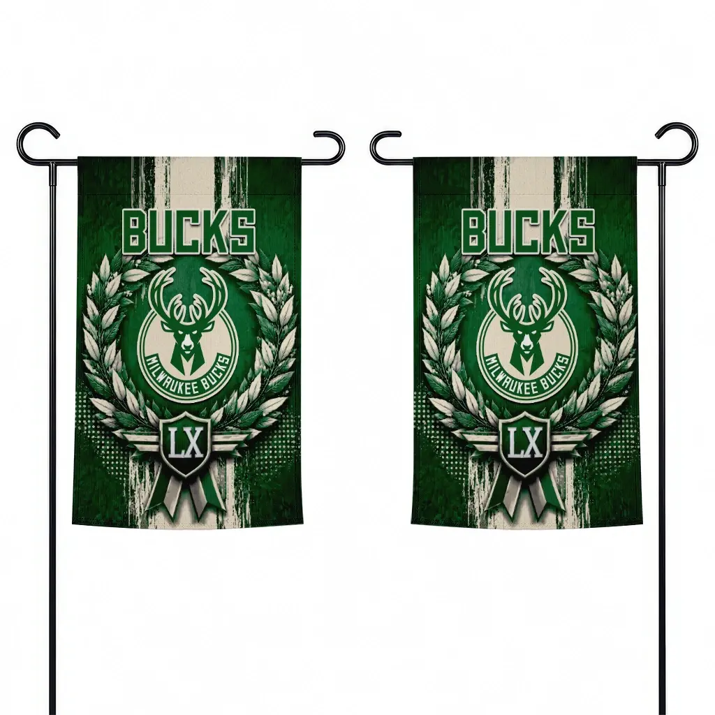 Milwaukee Bucks Garden Flag Customized Laurel Wreath Green Fashion Forward Milwaukee Bucks Garden Flag Customized Laurel Wreath Green Fashion Forward