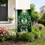 Milwaukee Bucks Garden Flag Customized Laurel Wreath Green Best Selling