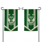 Milwaukee Bucks Garden Flag Personalized Chevron Stripes Green Best Selling