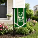 Milwaukee Bucks Garden Flag Personalized Chevron Stripes Green Best Selling