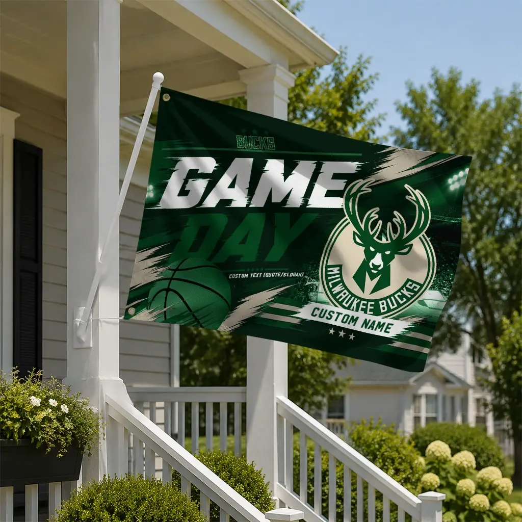 Milwaukee Bucks House Flag Custom Energy Brushstrokes Green New Arrival Milwaukee Bucks House Flag Custom Energy Brushstrokes Green New Arrival