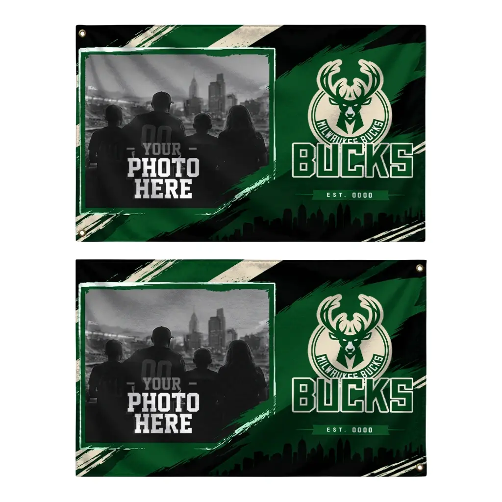 Milwaukee Bucks House Flag Customized Framed Photo Green Black Fashion Forward Milwaukee Bucks House Flag Customized Framed Photo Green Black Fashion Forward