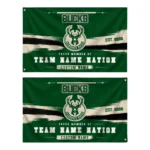 Milwaukee Bucks House Flag Personalized Brushed Streaks Green Best Selling