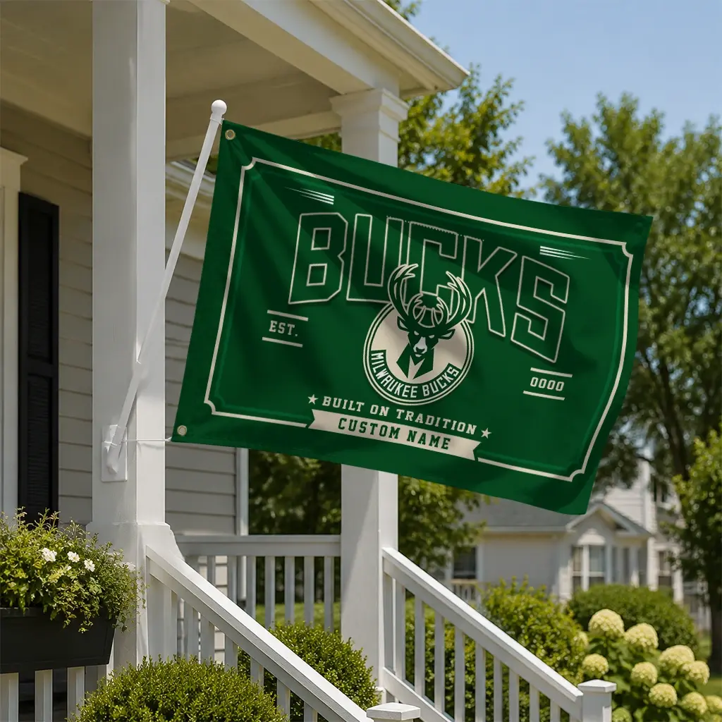 Milwaukee Bucks House Flag Personalized Ornate Border Green New Arrival Milwaukee Bucks House Flag Personalized Ornate Border Green New Arrival