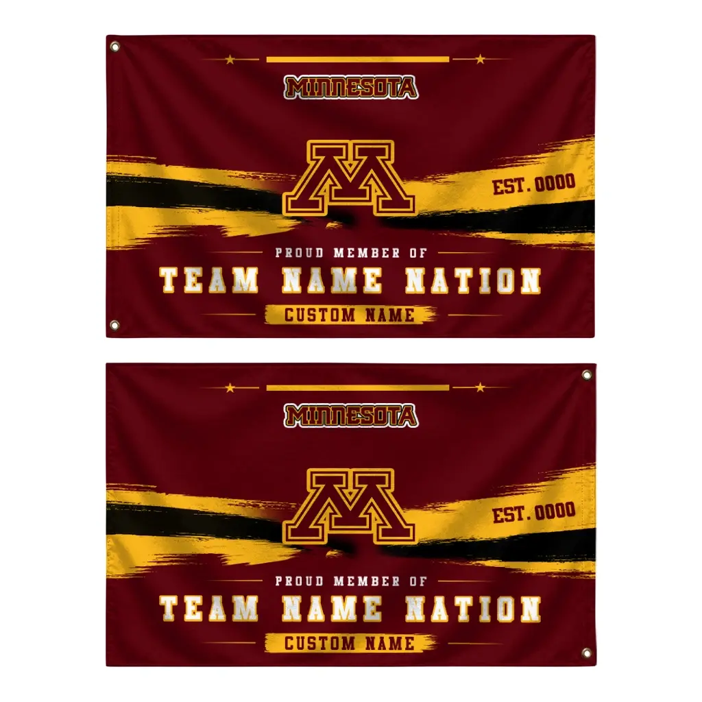 Minnesota Golden Gophers House Flag Custom Brushed Streaks Maroon Fashion Forward Minnesota Golden Gophers House Flag Custom Brushed Streaks Maroon Fashion Forward