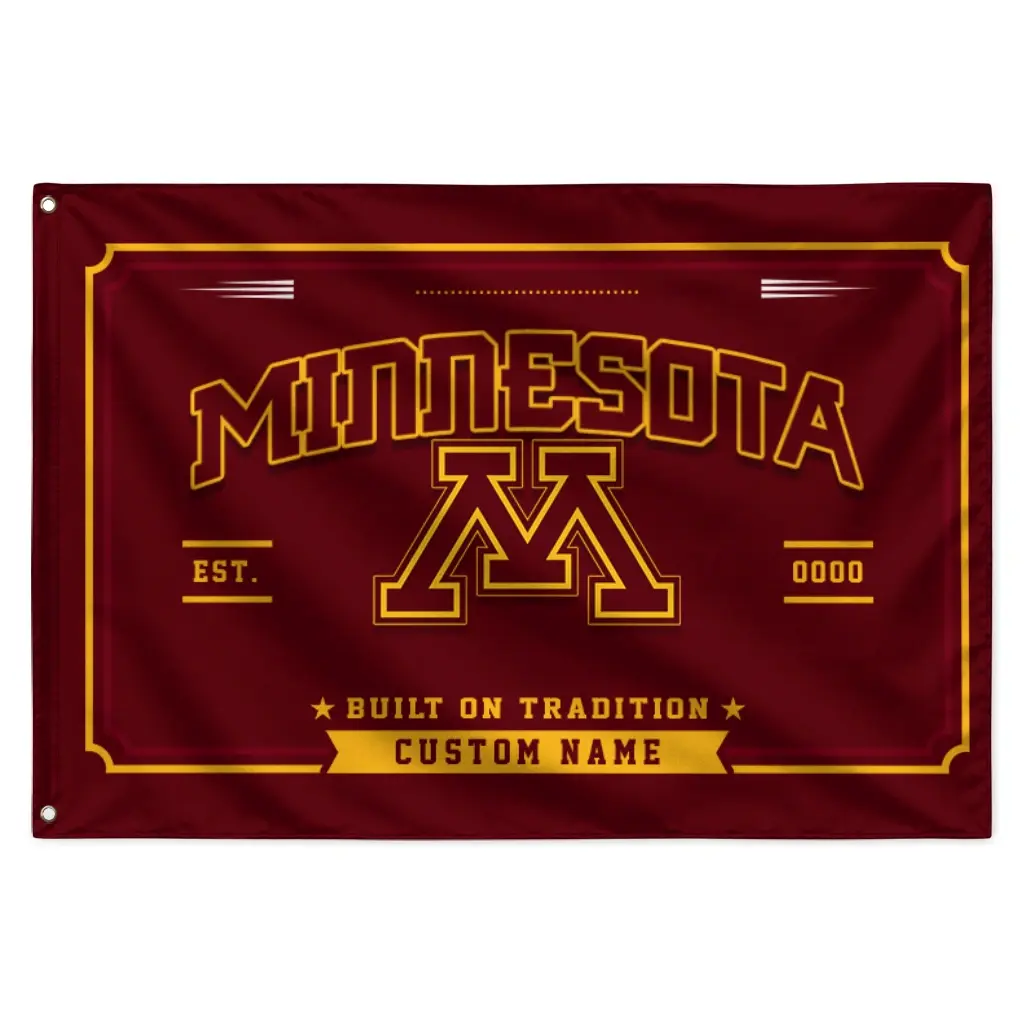 Minnesota Golden Gophers House Flag Custom Ornate Border Maroon Best Selling Minnesota Golden Gophers House Flag Custom Ornate Border Maroon Best Selling