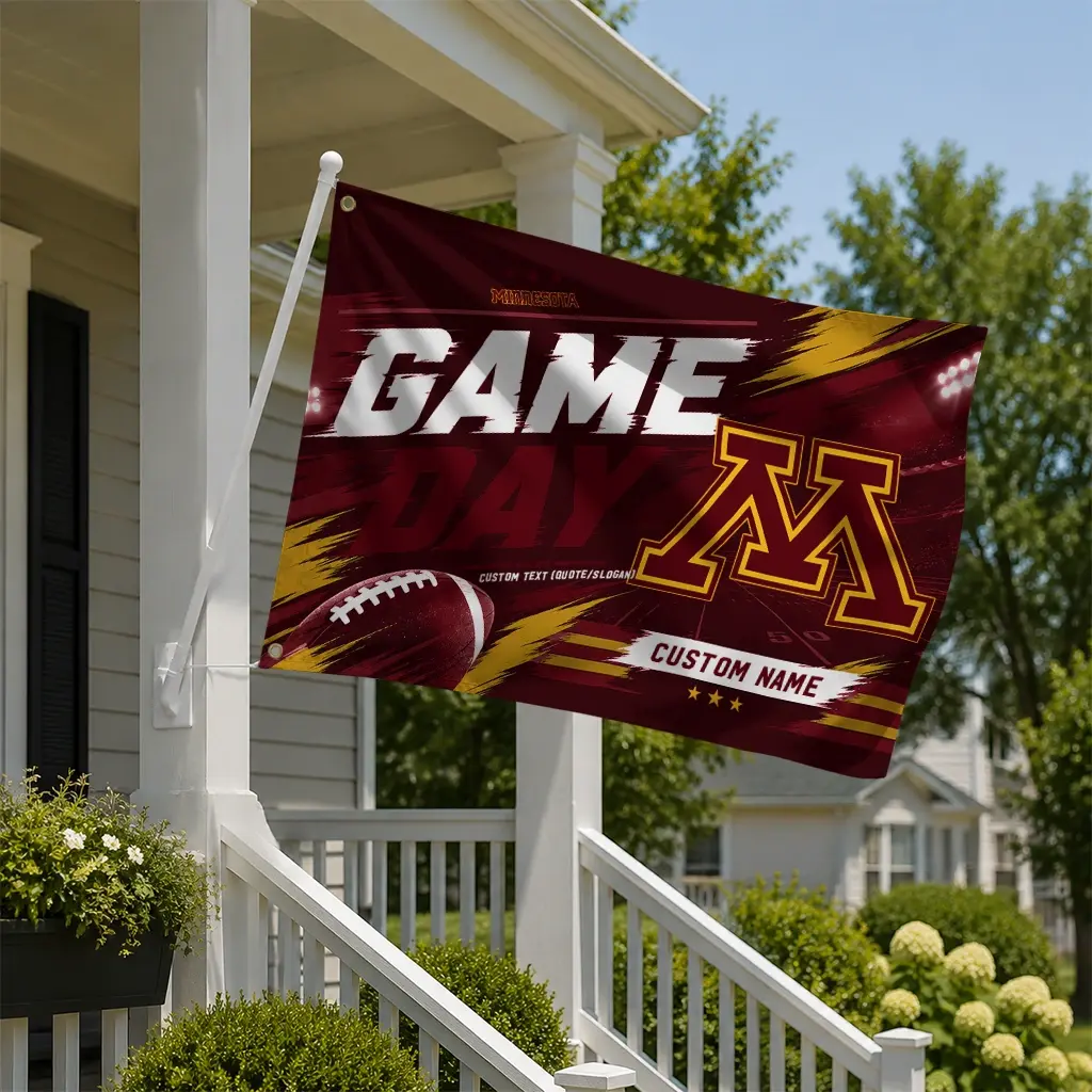 Minnesota Golden Gophers House Flag Customized Action Streaks Maroon New Arrival Minnesota Golden Gophers House Flag Customized Action Streaks Maroon New Arrival